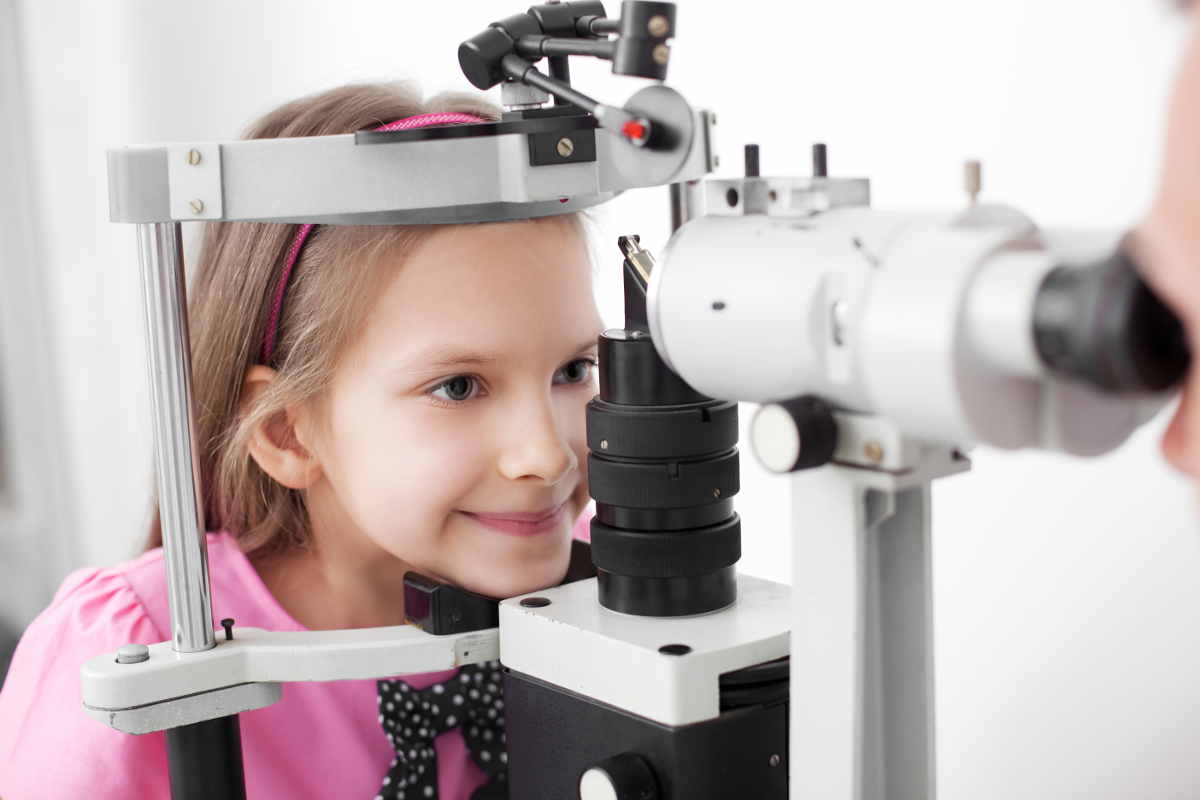 young child getting their first back to school eye exam