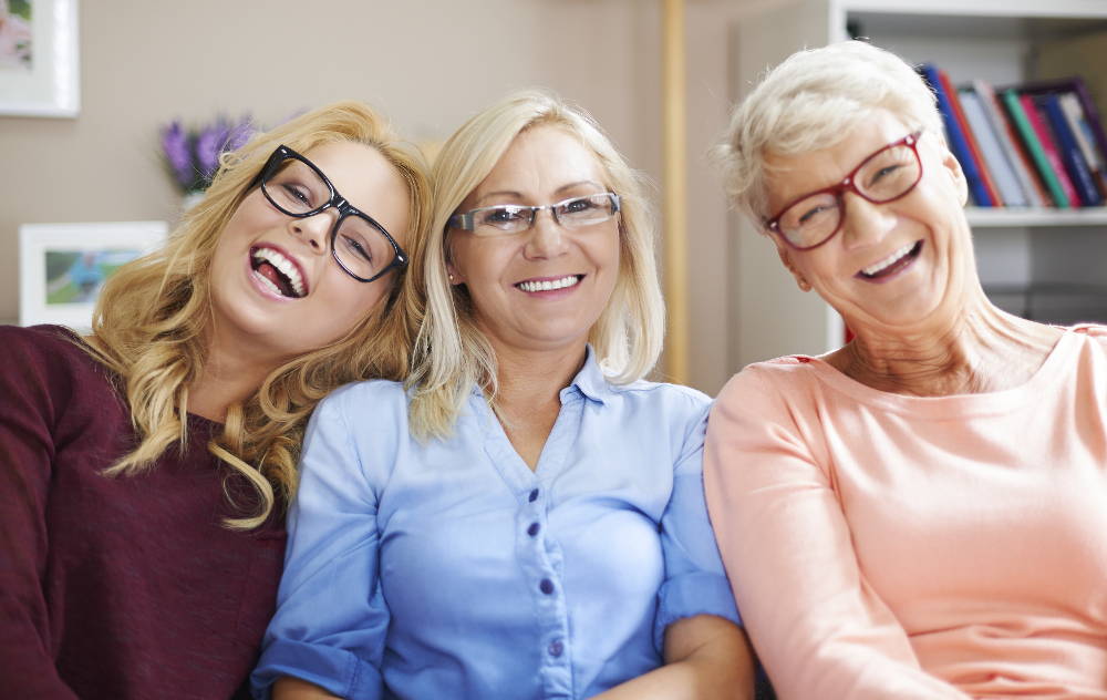 women of various ages wearing glasses