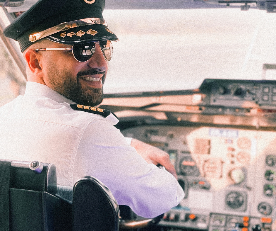pilot with glasses